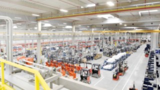 Produktion der Linde Schubmaststapler in Stříbro, Tschechische Republik Produktion der Linde Schubmaststapler in Stříbro, Tschechische Republik