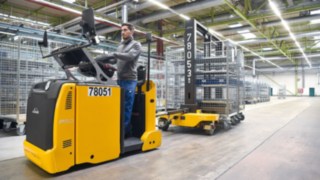 Linde Load Train im Einsatz bei der Heidelberger Druckmaschinen AG  Linde Fahrzeuge im Einsatz bei der Heidelberger Druckmaschinen AG
